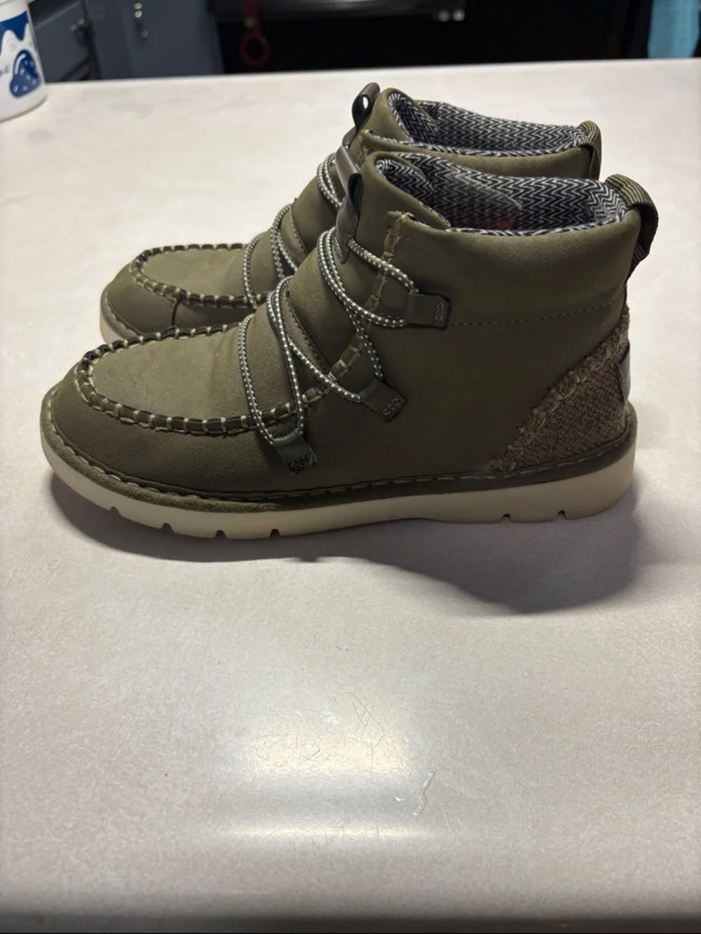 Women's Olive Green Ankle Booties - Casual Outdoor Style